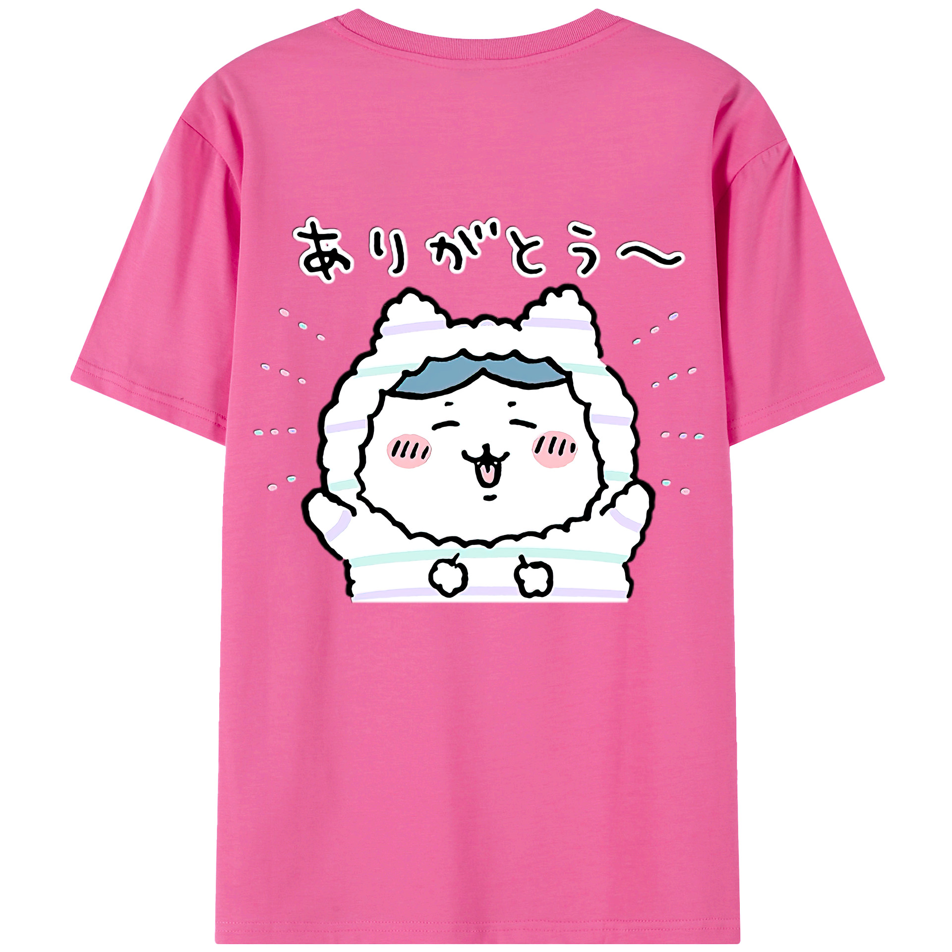（画像用） ちいかわ ハチワレ Chii-kawa hachiware レディース半袖Tシャツ(バックプリント)